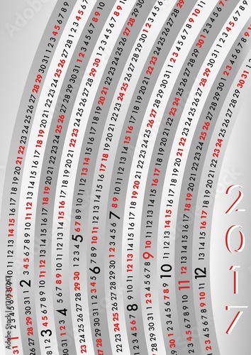 2017 Calendar Unusual design with no redundant words