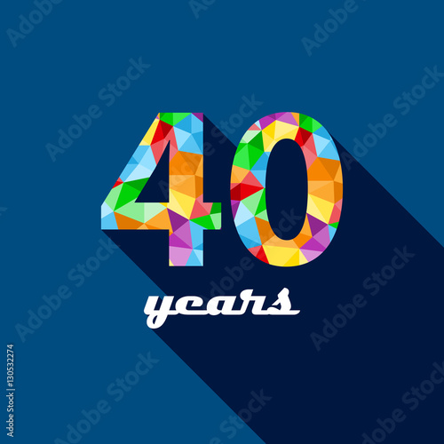 40 YEARS Vector Polygon Card