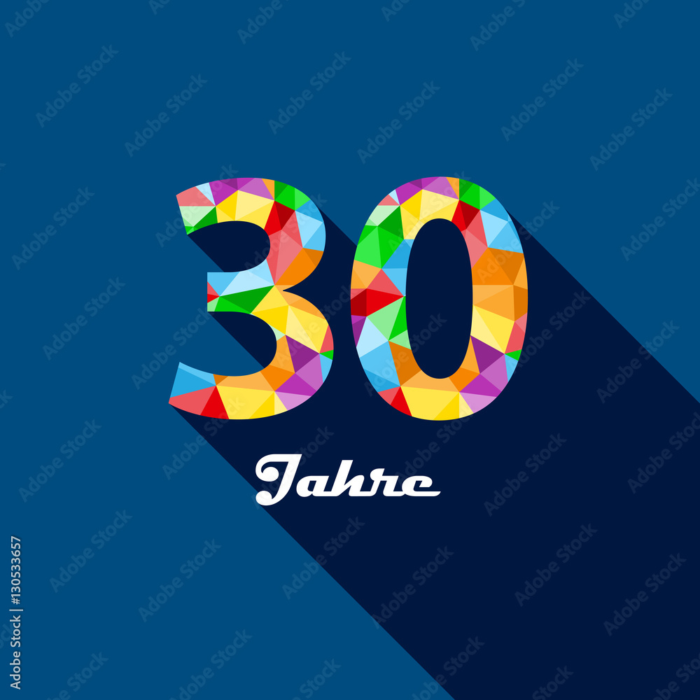 30 Jahre Jubiläum Karte Adobe Stock