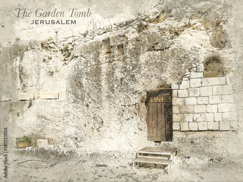 Sketch of Garden Tomb, Jerusalem