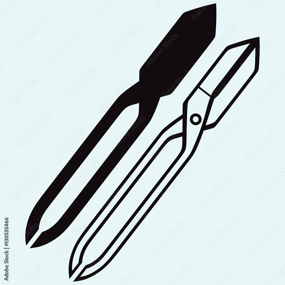 Shears for cutting sheet metal vector de Stock Adobe Stock