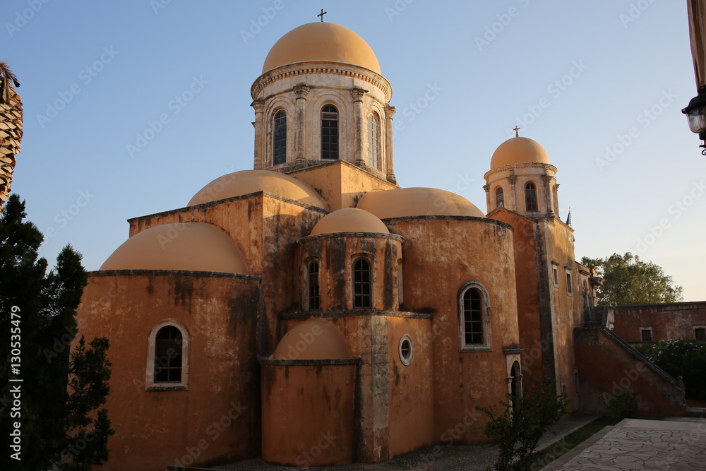 Monastery Moni Agia Triada on Crete Island, Greece