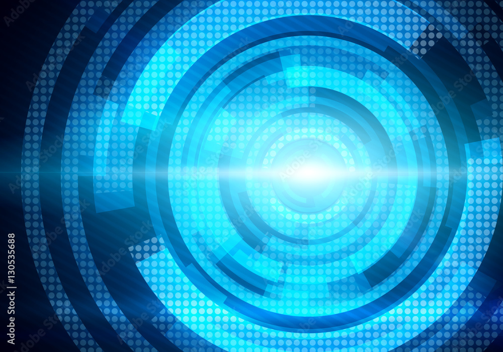 Naklejka premium Digital conceptual image round interface on blue background