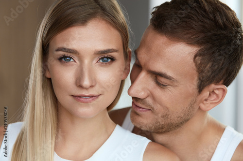 Beauty. Beautiful Couple, Man And Woman In Love Portrait