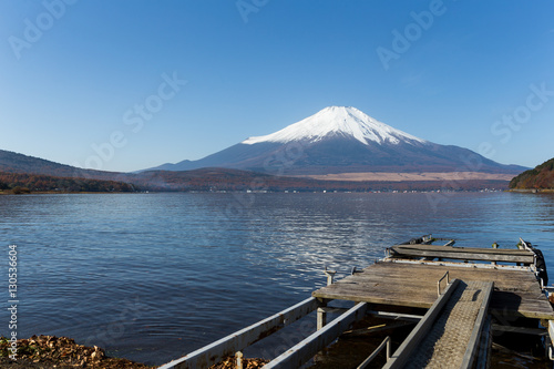 Lake Yamanaka and mountain Fuji
