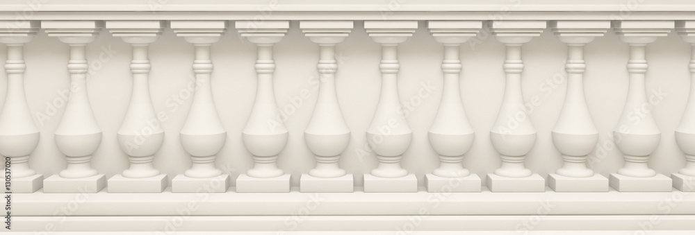 White background with balustrade White background with balustrade