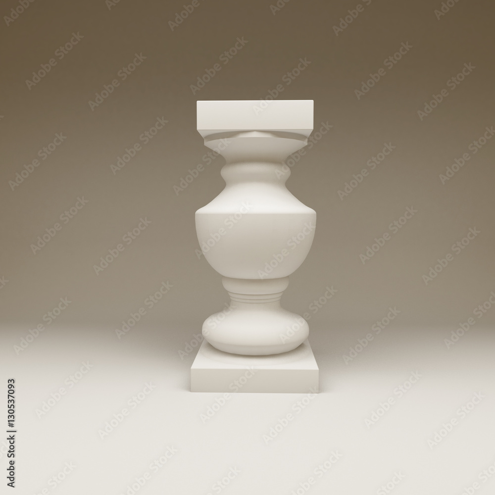 White background with a balustrade (balusters) White background with a balustrade (balusters)