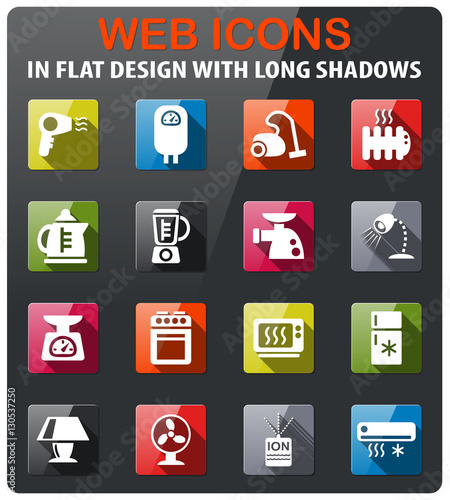home appliances icon set