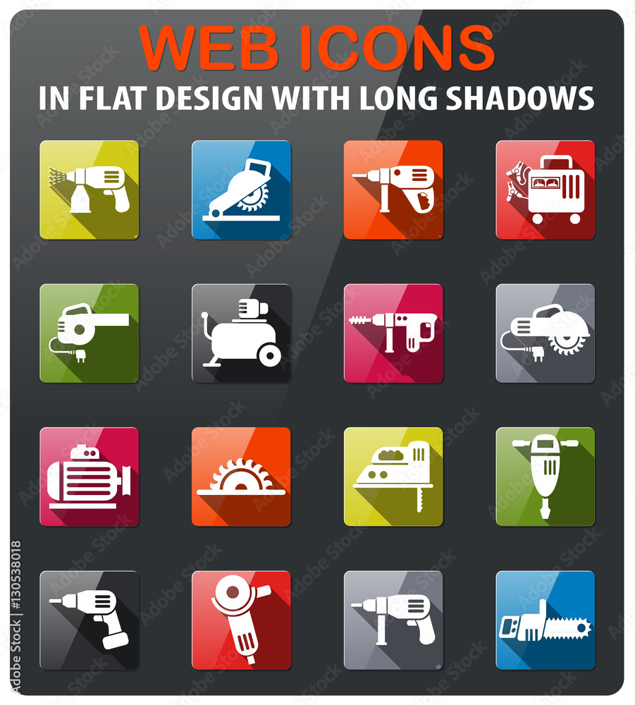 machine tools icon set machine tools icon set