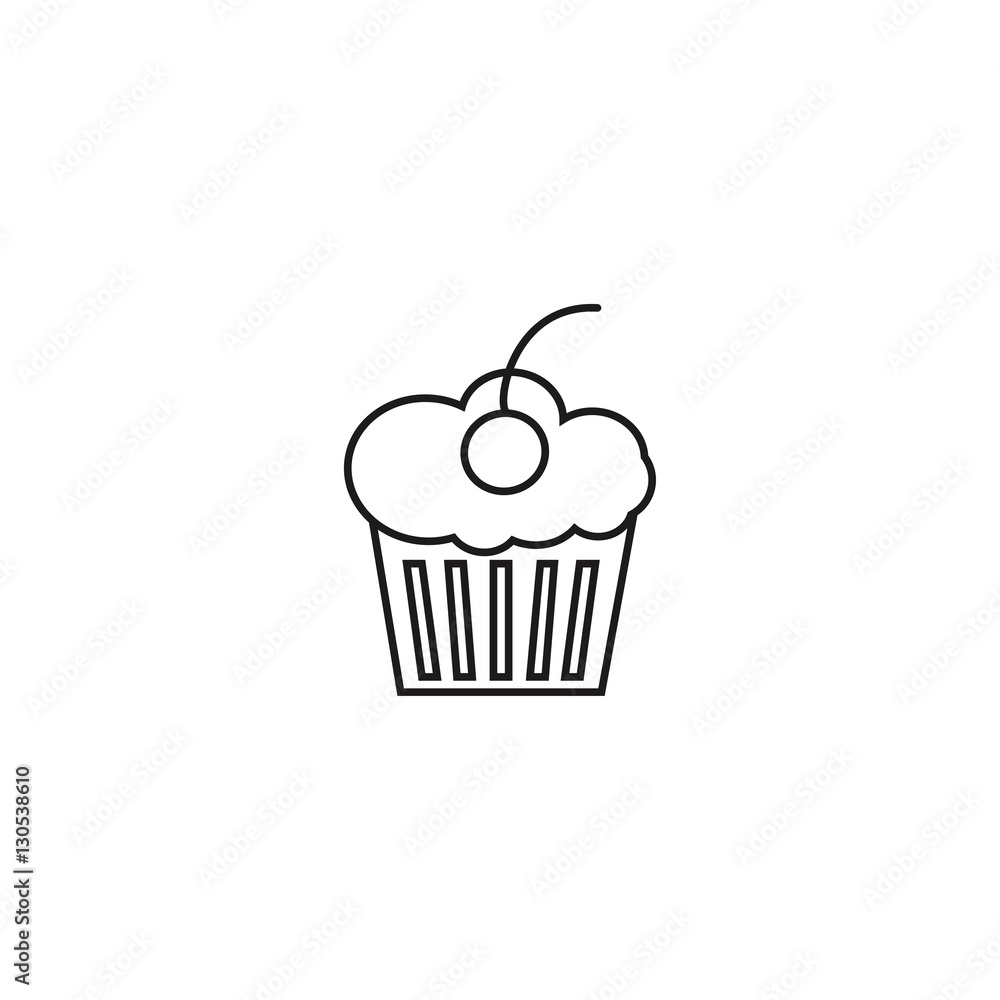 muffin  outline icon vector