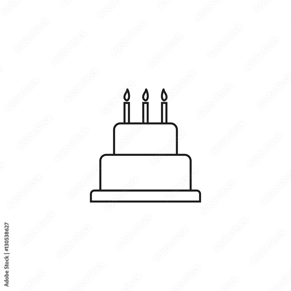 cake outline icon vector cake outline icon vector