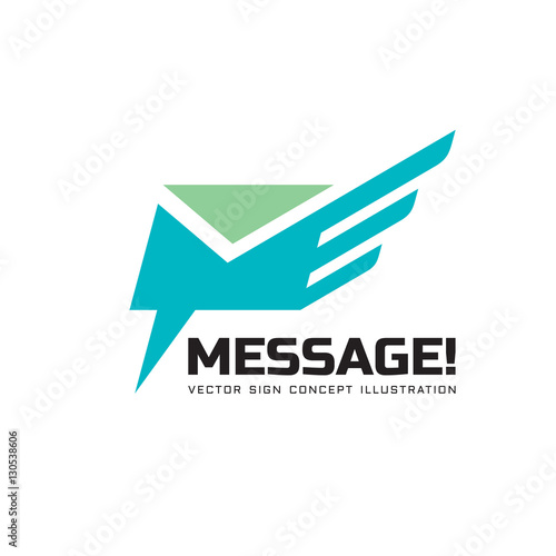 Free Download Message - vector logo template concept illustration. E-mail letter speech bubble with wing creative sign. Speed delivery abstract symbol. Design element. - GFXLoad