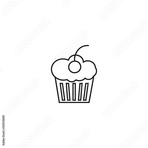 muffin outline icon vector