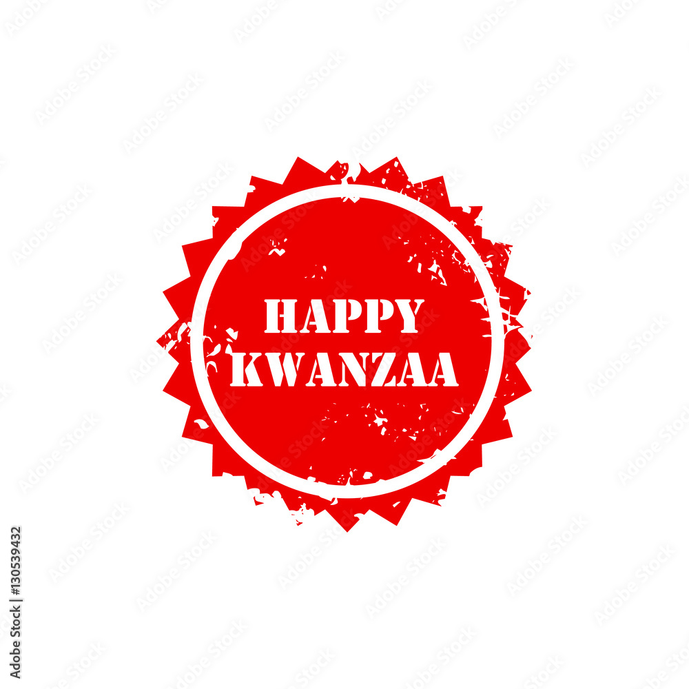 illustration of a stamp for Happy Kwanzaa.