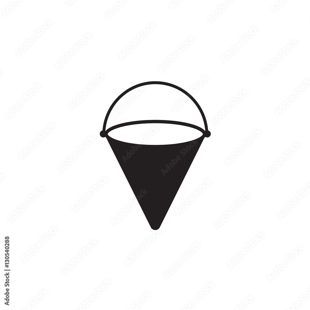 Fire bucket icon. Single silhouette fire equipment icon. Vector illustration. Flat style. Fire bucket icon. Single silhouette fire equipment icon. Vector illustration. Flat style.