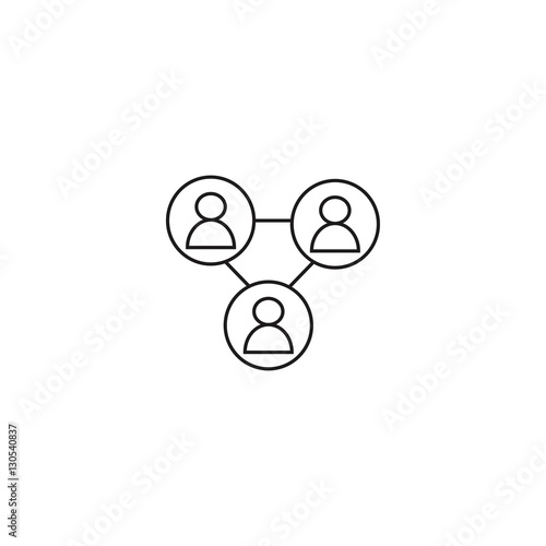 user share connection outline icon illustration