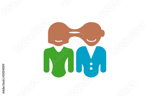 Two Connected Character Design Illustration