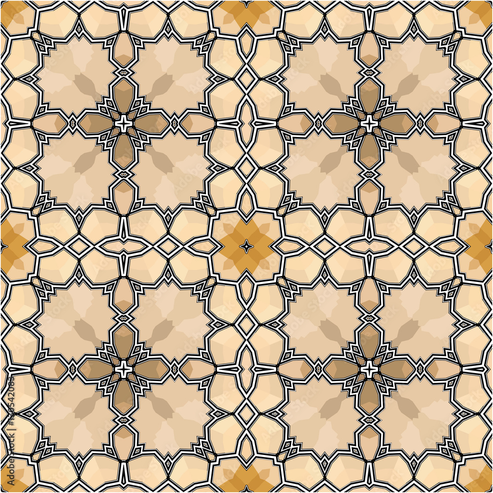 Fototapeta premium Village floral folk pattern of interwoven flowers and leaves.