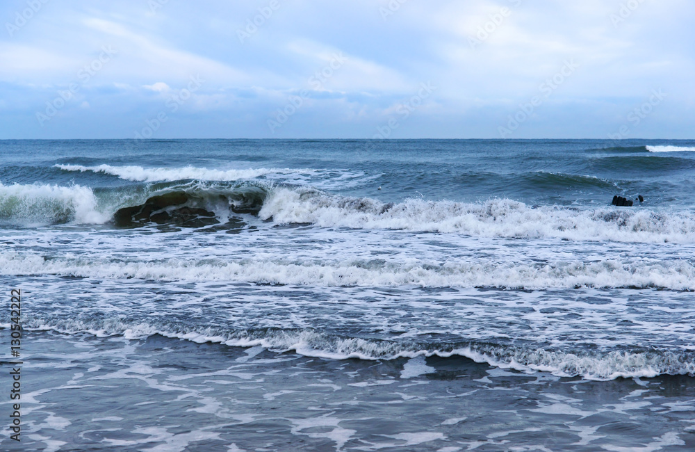 Sea waves. Cloudy weather. Baltic sea. Clouds in the sky. Sea waves. Cloudy weather. Baltic sea. Clouds in the sky.