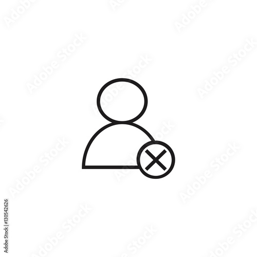 delete user outline icon illustration