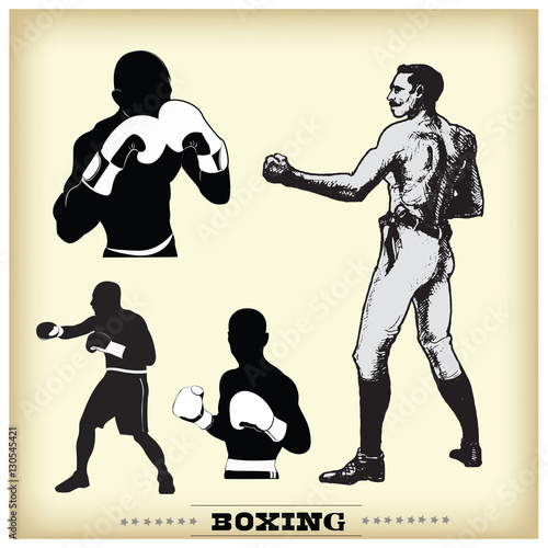 Boxing. Vintage style illustration