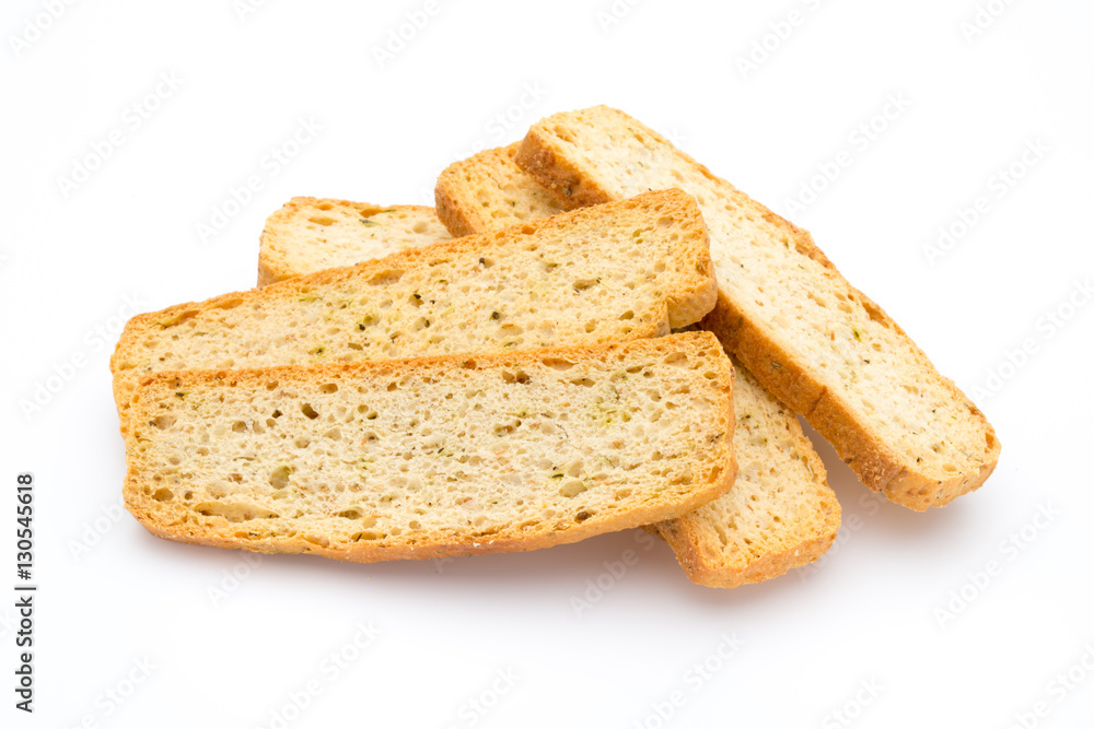 Garlic and herb bread slices. Eco food. Garlic and herb bread slices. Eco food.