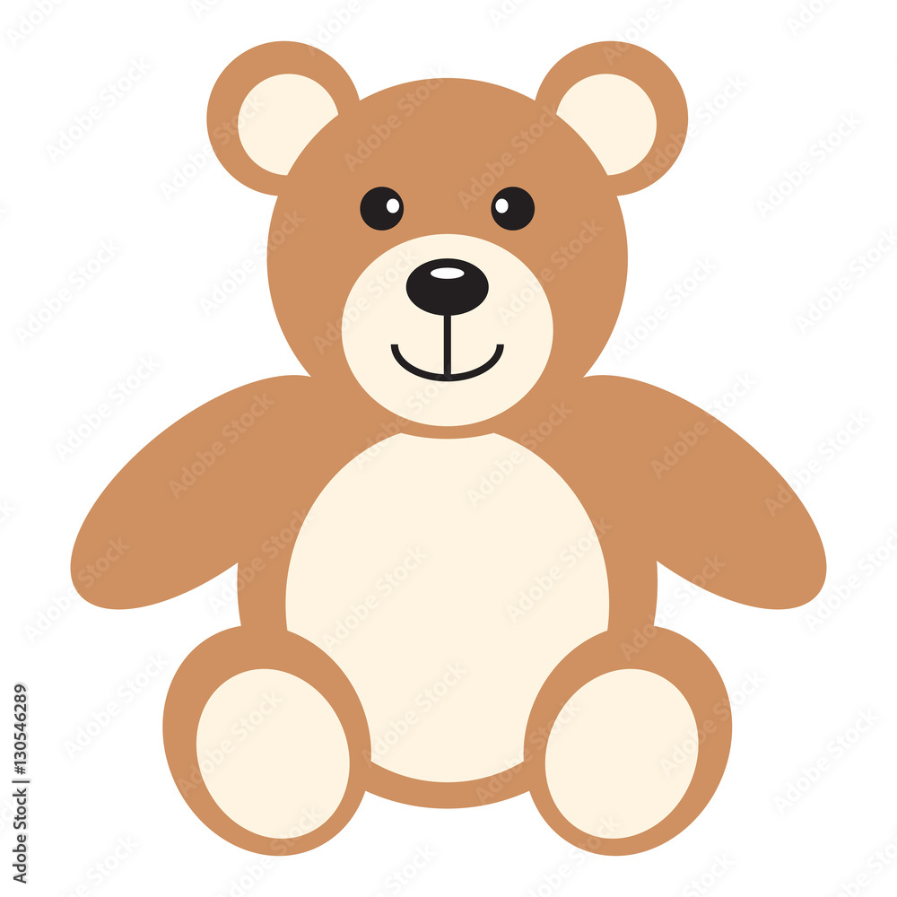 Obraz premium Flat icon teddy bear. Vector illustration.