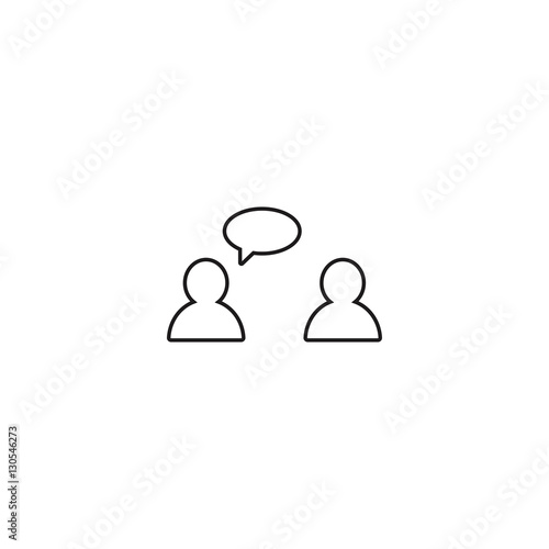 people chatting outline icon vector sign