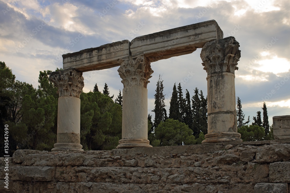 Ruins of Octavia temple in Corinth, Greece