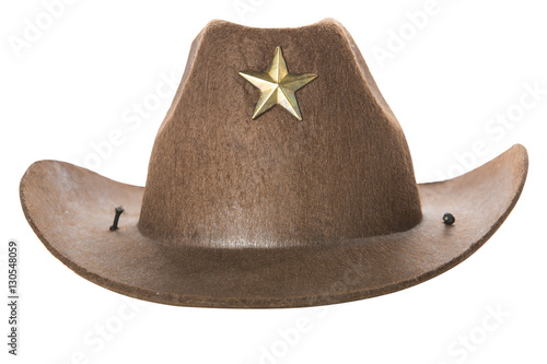 cowboy's hat with star on a white background