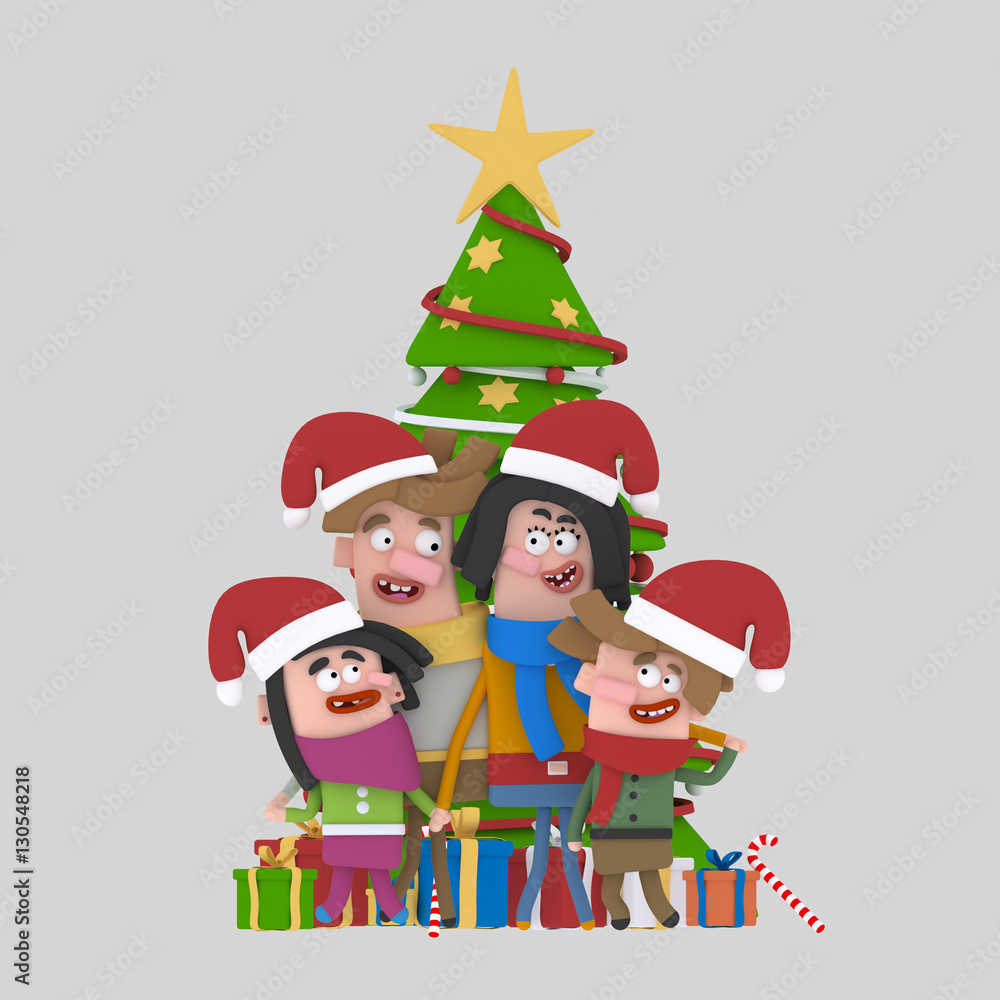 Family posing in front of Xmas Tree

Custom 3d illustration contact me!