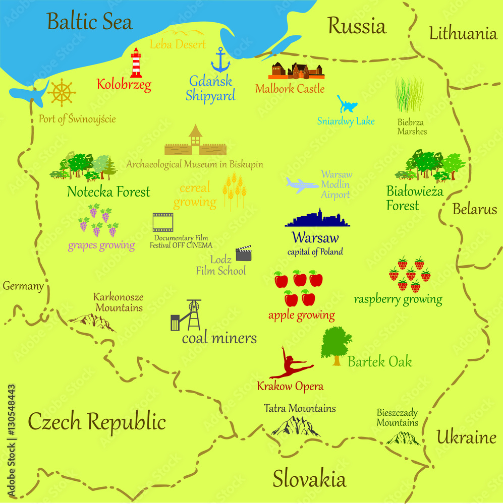Obraz premium Map of Poland - vector illustration 