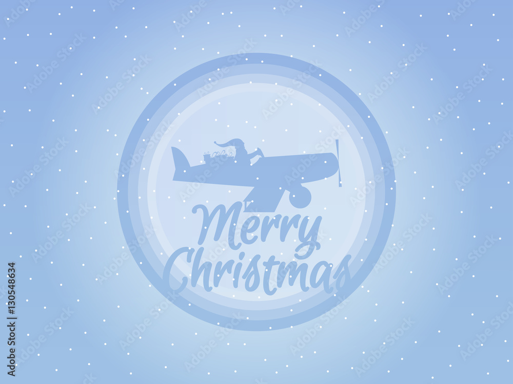 Santa Claus is flying in an airplane with gifts. Vector illustration. Santa Claus is flying in an airplane with gifts. Vector illustration.