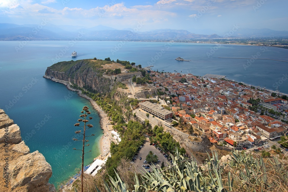 View of the old part of Nafplio town from Palamidi castle