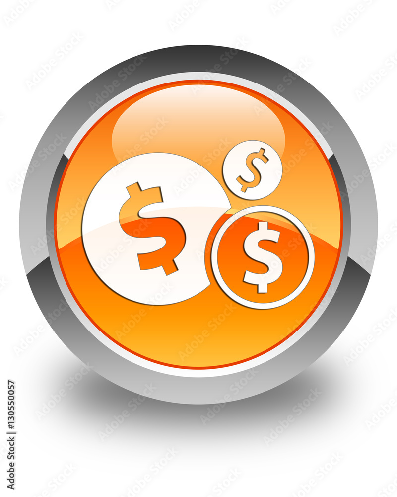 Finances (dollar sign) icon glossy orange round button Finances (dollar sign) icon glossy orange round button