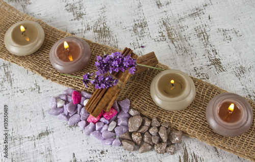 wellness concept with lavender and candles