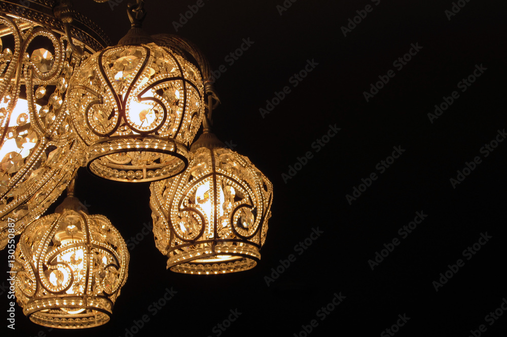 The lamp on a black background The lamp on a black background
