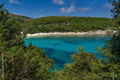 amazing panorama of Emblisi Fiskardo Beach, Kefalonia, Ionian islands, Greece