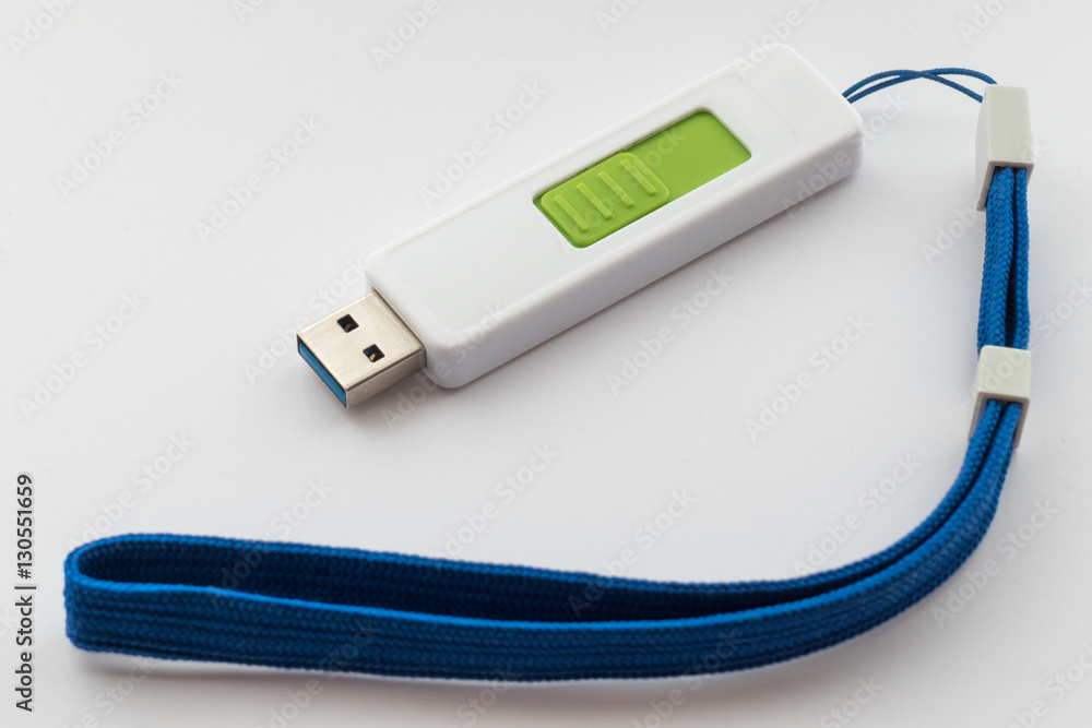 Portable modern flash drive / Portable modern flash drive on white background Portable modern flash drive / Portable modern flash drive on white background