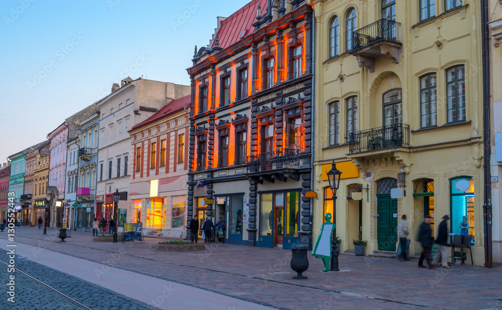 Architecture of the main street of Kosice, Slovakia, Europe