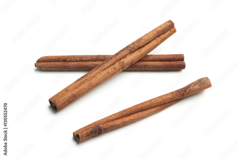 Cinnamon sticks on white background Cinnamon sticks on white background