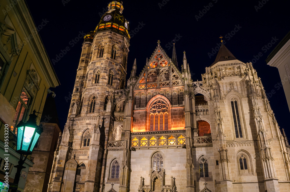 St. Elisabeth Cathedral at night Kosice, Slovakia, Europe