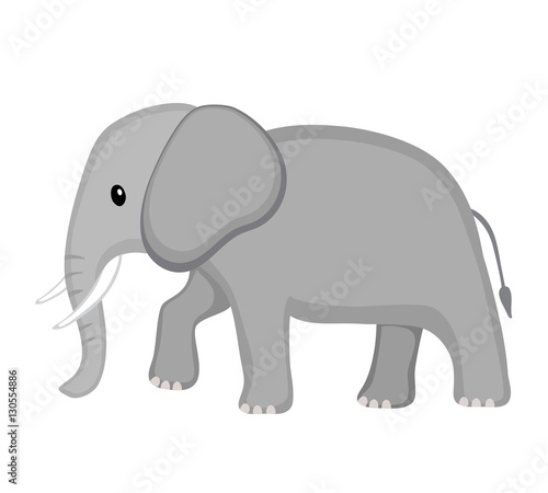 Elephant. Cartoon cute Illustration. Vector illustration isolated on white background.