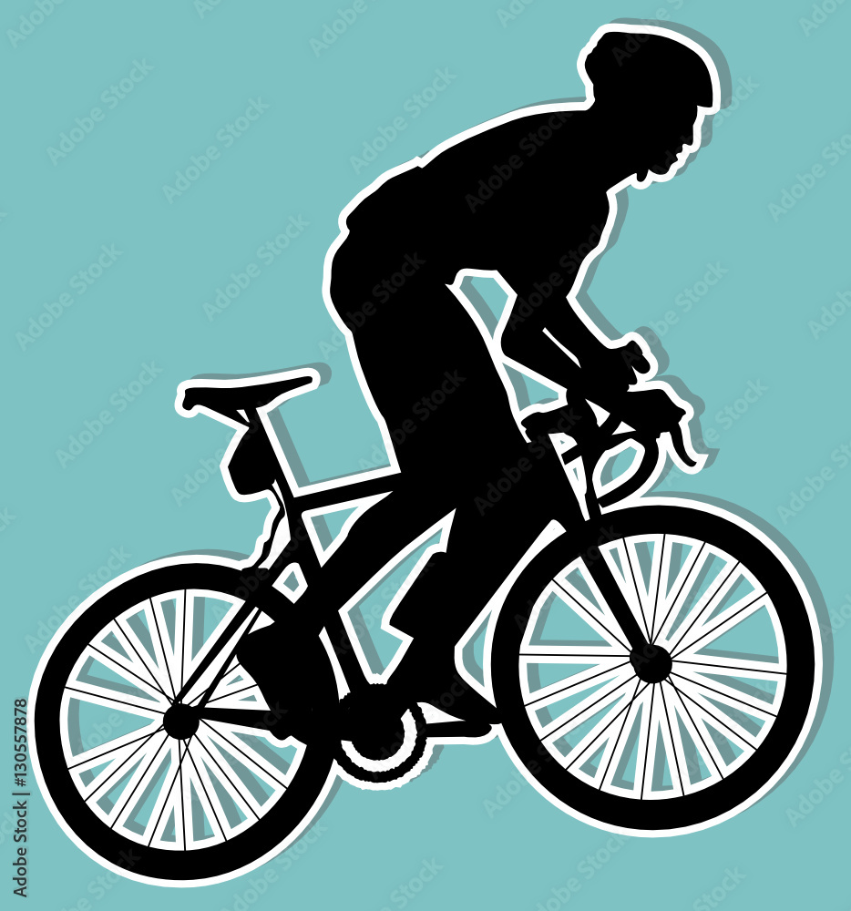 Obraz premium Bicyclist sticker