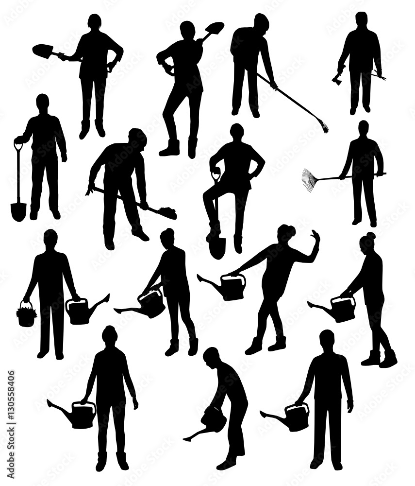 Obraz premium Working silhouettes