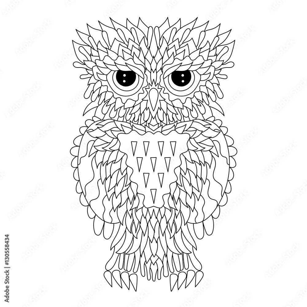 Obraz premium Coloring page with the owl