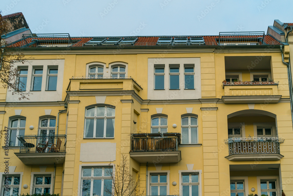 orange apartment building at prenzlauer berg