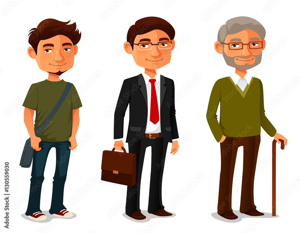 Cartoon Characters Showing Age Progress Stock Vector Adobe Stock Cartoon Characters Showing Age Progress Stock Vector Adobe Stock