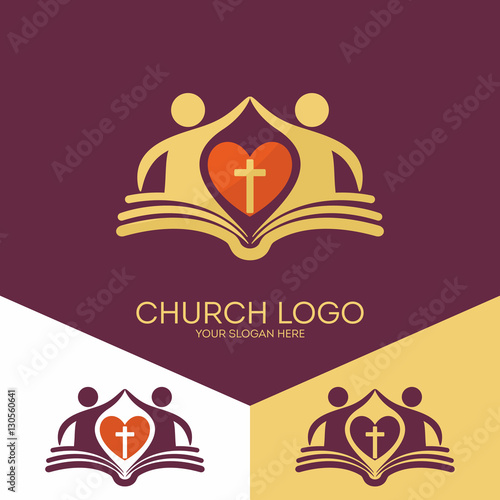 Church logo. Christian symbols. The church is based on the biblical basis and love the Lord Jesus Christ