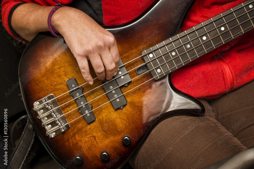 Fototapeta premium Playing Bass Guitar 